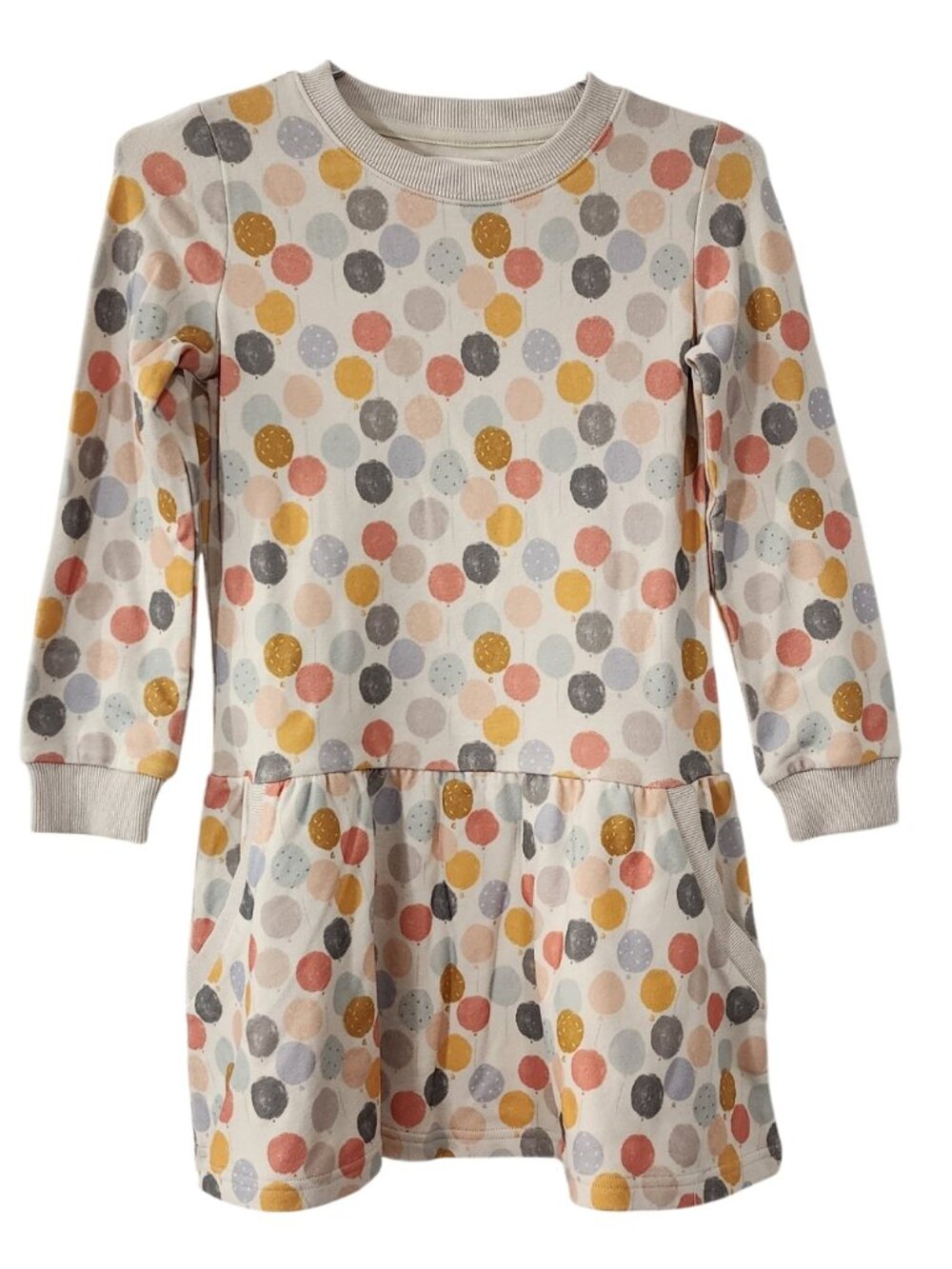 NWT - Soft Pastel Balloon print Cotton Dress with pockets - size 5Y